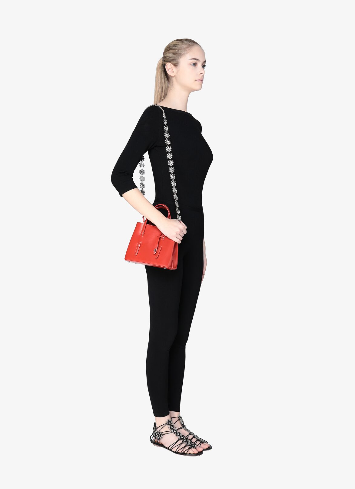 MINA MINI CL+MET.LAITON FLEUR STRAP MADRAS ALAÏA MADRAS  MINA MINI CL+MET.LAITON FLEUR STRAP MADRAS